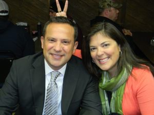 being silly with my brother